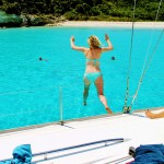 Ella & Rose jumping in - Emerald Bay - Anti Paxos