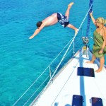 Jumping off the boat!