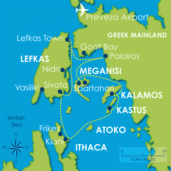 One Week Lefkas South Map