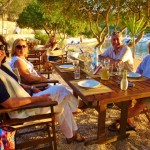 Pre-dinner drinks at the taverna in Mongonisi, Paxos Island