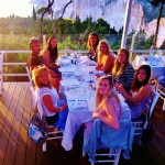 Dinner at the sunset restaurant on the west coast of Paxos Island