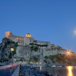 Aragonese castle by night on Ischia
