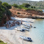 Briefing on the beach in the Sporades