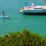 Anchored in a bay on Skopelos Island - Swimming and SUPing