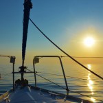 Flat calm morning sailing in the Saronic Islands