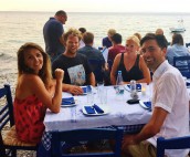 Beach-side dining in Tiros