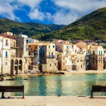 Cefalu old town view