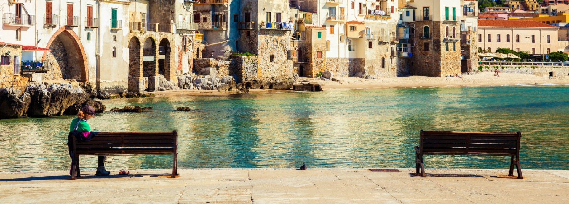 Cefalu old town view