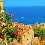 Sailing past Monemvasia in the Saronic Islands