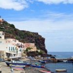 Alicudi Seashore with fishing boats