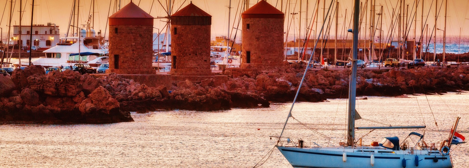 Mandraki Marina on Rhodes Island