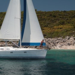 Beneteau 393 Sailing past Greek Mainland