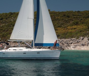 Beneteau 393 Sailing past Greek Mainland