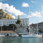 Corfu Harbour underneath the Citadel