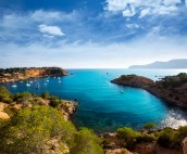 Ibiza Es Porroig also Port Roig view at Balearic Islands of Spain