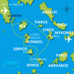 One Week Cyclades Lavrion Map