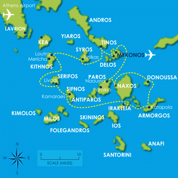 Two Week Cyclades Mykonos Map