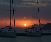 Two Boats and Sunset at Sayaidha