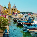 Fishing boats on Procida Island in the Bay of Naples