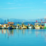 Fishing boats in Petriti on Corfu Island