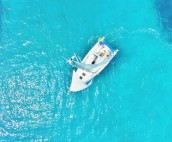 Sailing just off Kyra Panagia Island