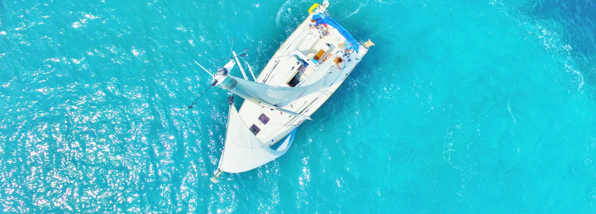 Sailing just off Kyra Panagia Island