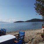 Seats by the water in Kalamos