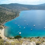 Birds eye view of Dhokos Bay,Saronic islands