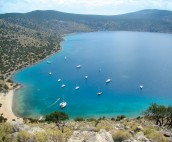 Birds eye view of Dhokos Bay,Saronic islands