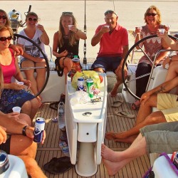 Drinks on board the Beneteau 50 in Navplion