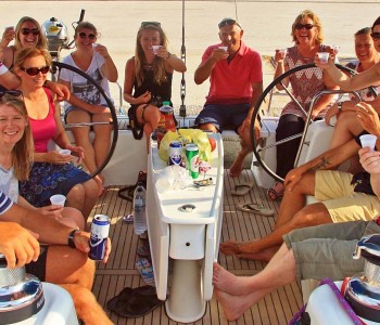 Drinks on board the Beneteau 50 in Navplion