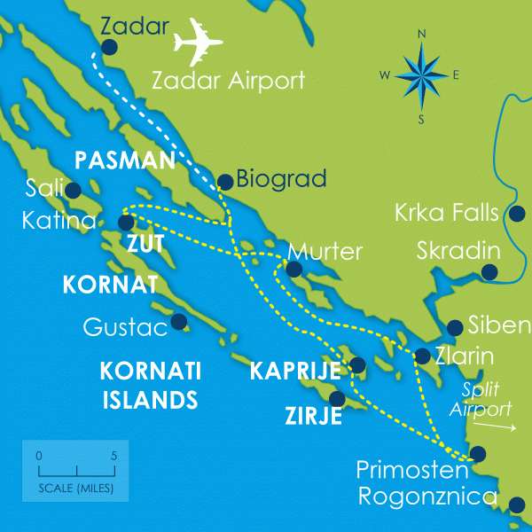 One Week Kornati Islands Route Map
