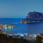 Monemvasia Medieval castle at night