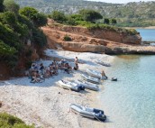 Briefing on the beach in the Sporades