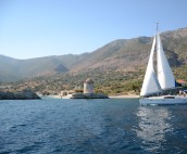 Beneteau 40 Sailing past Kalamos