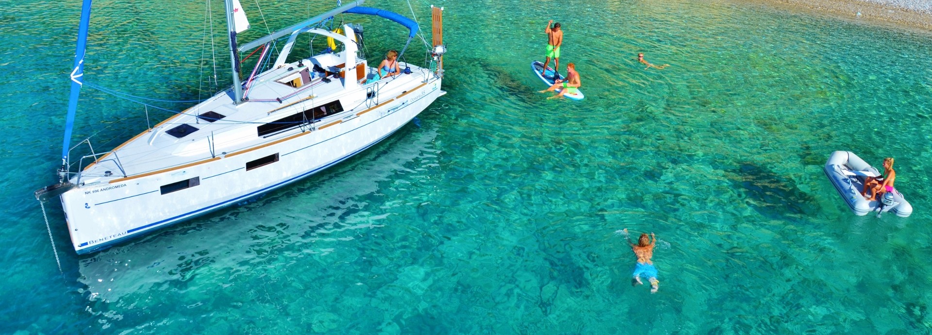 Beneteau 35 anchored on Atoko Island in the Ionian