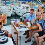 Drinks on board the Beneteau Oceanis 38 in Frikes