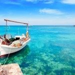 Fishing boat anchored off Ibiza