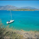 Anchored in Koiladhia Bay in the Saronic Islands