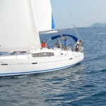 Beneteau 40 sailing past Corfu 2