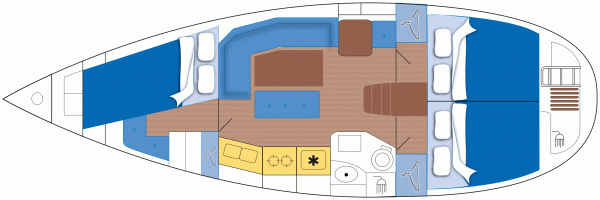 Dufour 36 Yacht Layout