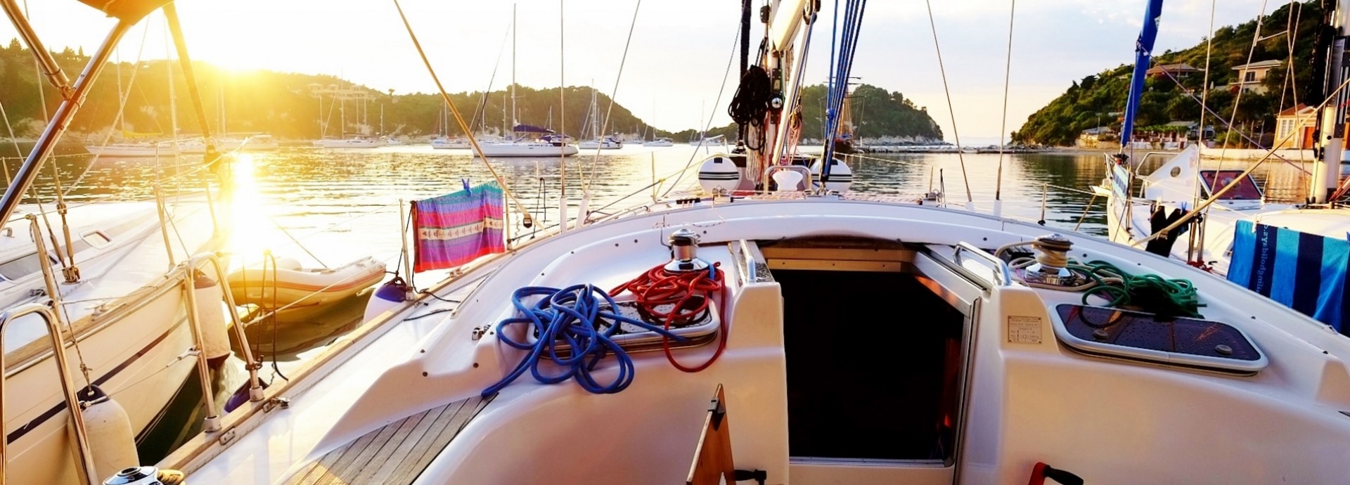 Rod Warren's sunset in Lakka, Paxos Island, on a Beneteau 393