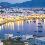 Naxos Town by night, Mykonos