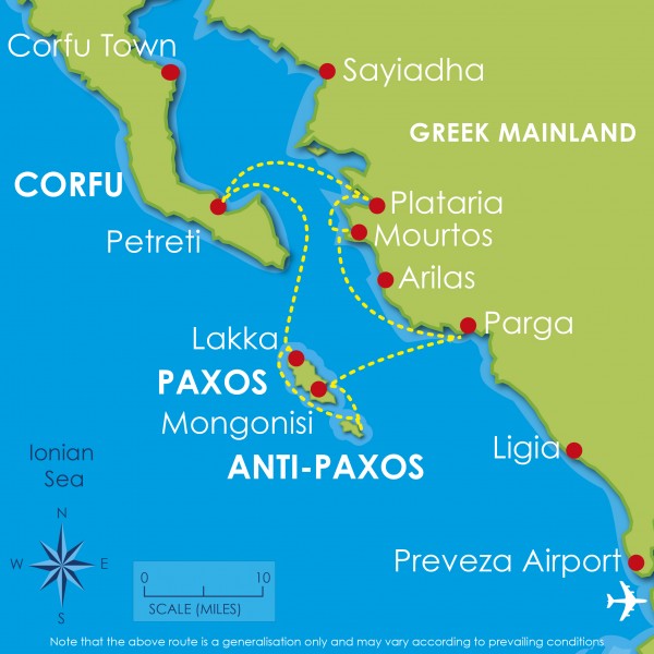 Paxos 1 week flotilla map