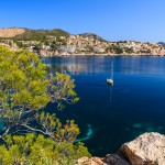 Cala Fornells Mallorca yacht in bay