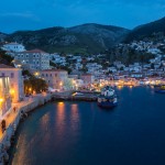 Hydra town night view