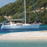 Beneteau 50 anchored in Meganisi Channel