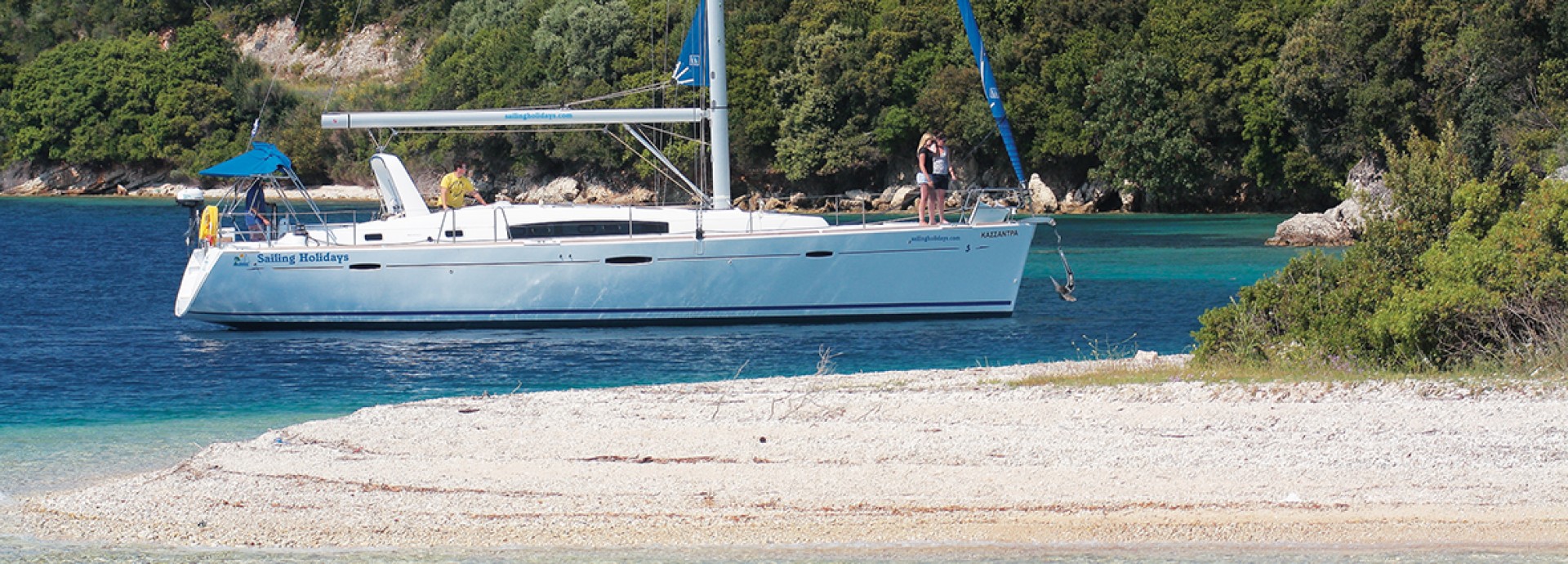 Beneteau 50 anchored in Meganisi Channel
