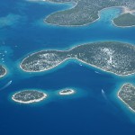 Aerial view Kornati Islands near Murter