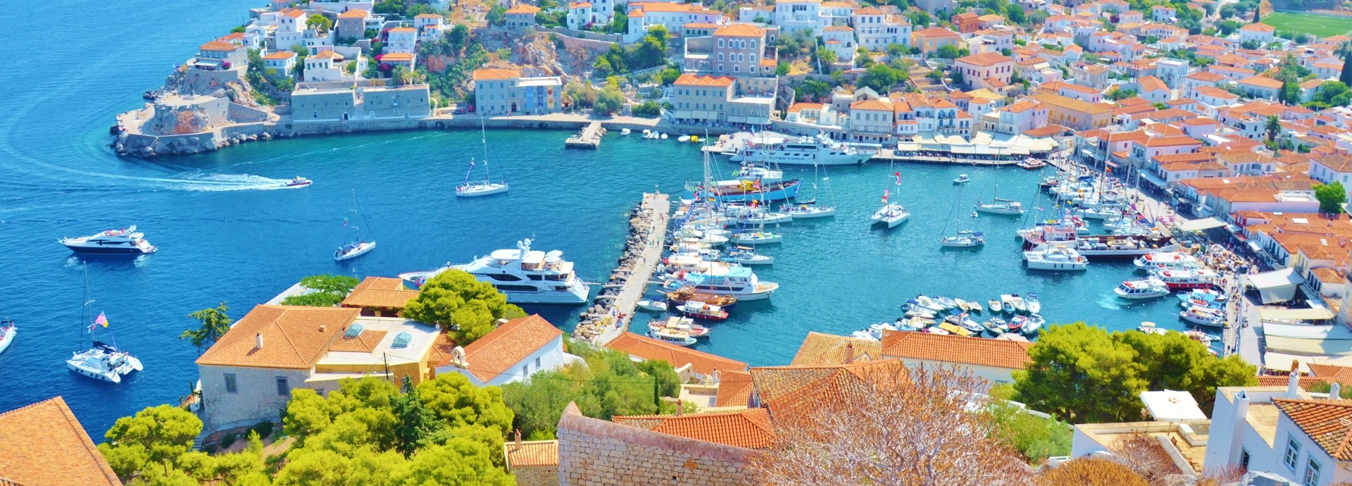 Hydra Harbour from the hills